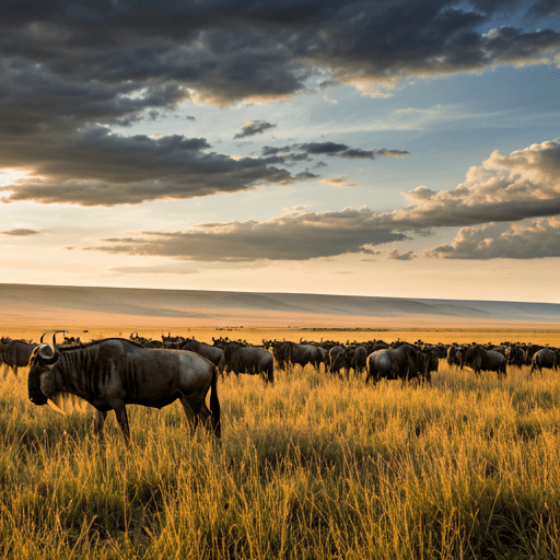 Wildlife on the Serengeti plains